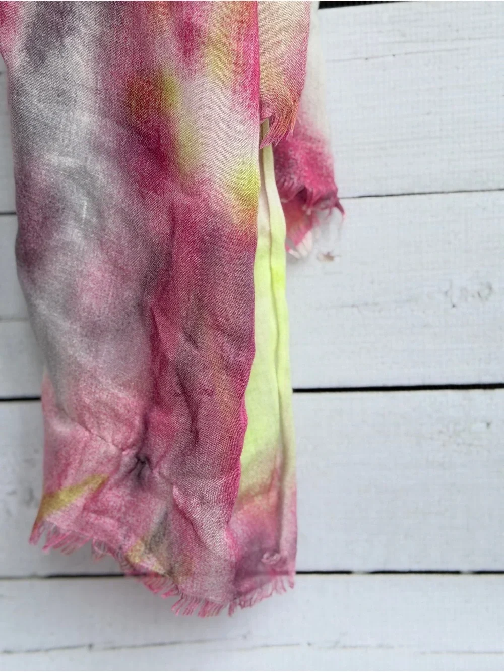 Lightweight Pink & Yellow Tie-Dye Scarf - Women's Wrap